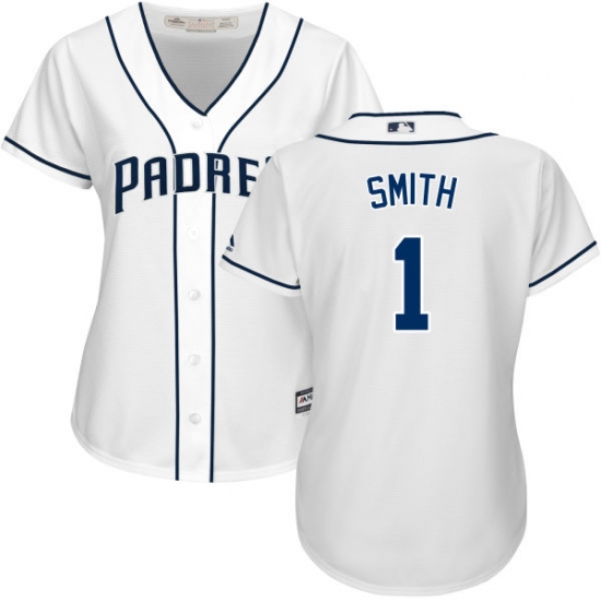 Women's Majestic San Diego Padres #1 Ozzie Smith Replica White Home Cool Base MLB Jersey - Ujersey