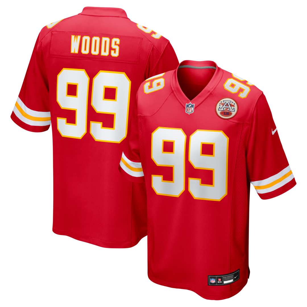 Men's Kansas City Chiefs Peter Woods Nike Red 2026 NFL Draft First Round Pick No. 29 Team Game Jersey - Ujersey