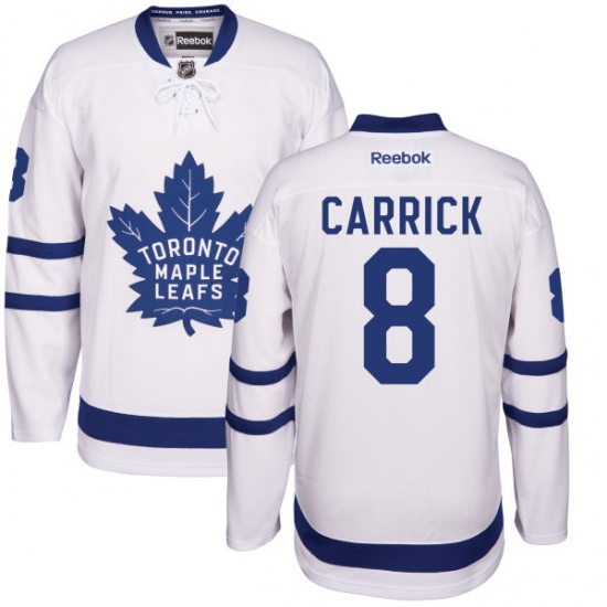 Men's Reebok Toronto Maple Leafs #8 Connor Carrick Authentic White Away NHL Jersey - Ujersey