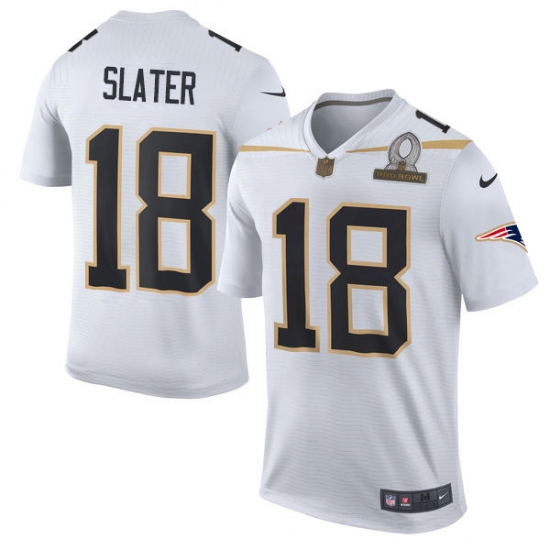 Men's Nike New England Patriots #18 Matthew Slater Elite White Team Rice 2016 Pro Bowl NFL Jersey - Ujersey