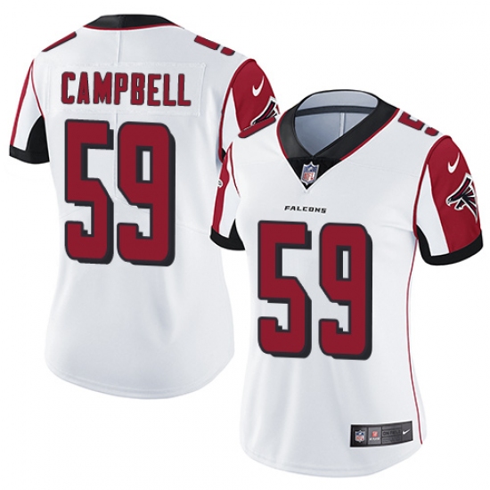 Women's Nike Atlanta Falcons #59 De'Vondre Campbell White Vapor Untouchable Limited Player NFL Jersey - Ujersey