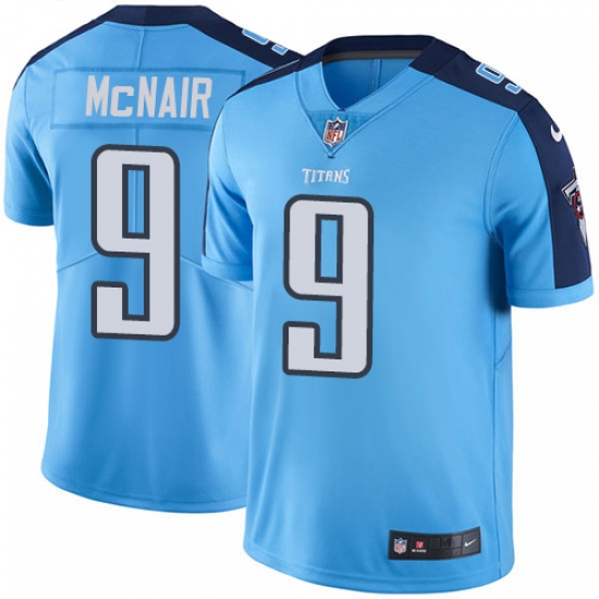 Men's Nike Tennessee Titans #9 Steve McNair Light Blue Team Color Vapor Untouchable Limited Player NFL Jersey - Ujersey