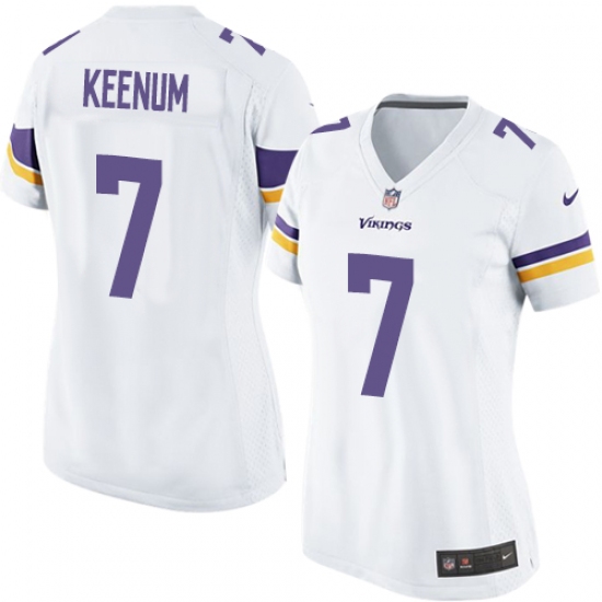 Women's Nike Minnesota Vikings #7 Case Keenum Game White NFL Jersey - Ujersey