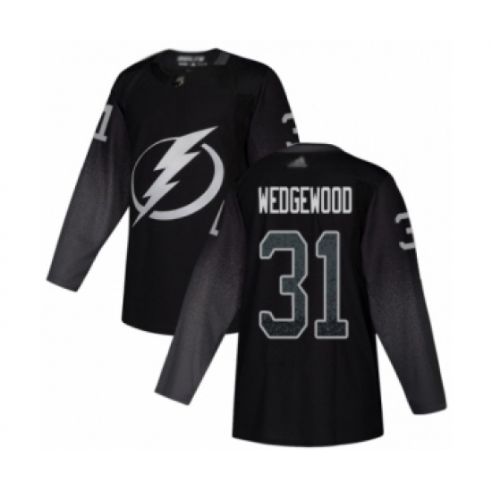 Men's Tampa Bay Lightning #31 Scott Wedgewood Authentic Black Alternate Hockey Jersey - Ujersey