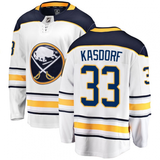 Men's Buffalo Sabres #33 Jason Kasdorf Fanatics Branded White Away Breakaway NHL Jersey - Ujersey