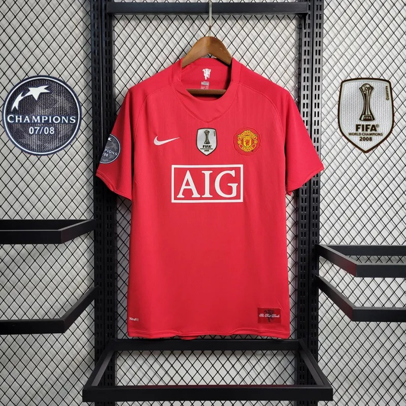 Ronaldo #7 Manchester United Retro Home Football Jersey Shirt 2007/08 - U-jersey