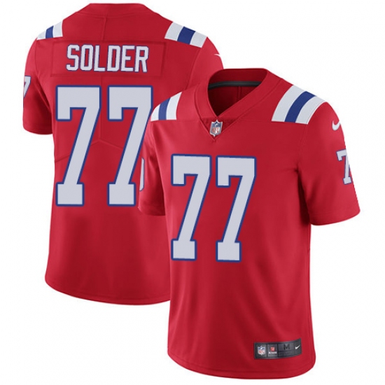Men's Nike New England Patriots #77 Nate Solder Red Alternate Vapor Untouchable Limited Player NFL Jersey - Ujersey