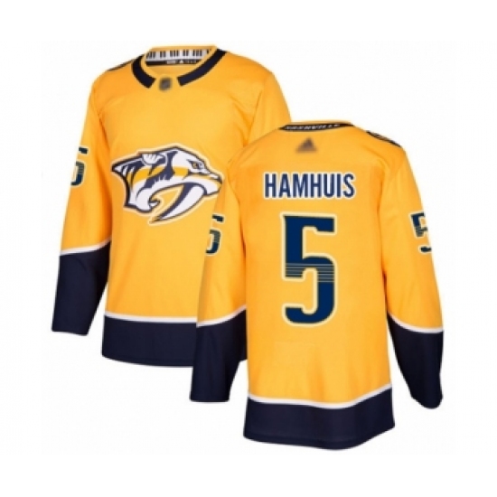 Youth Nashville Predators #5 Dan Hamhuis Authentic Gold Home Hockey Jersey - Ujersey