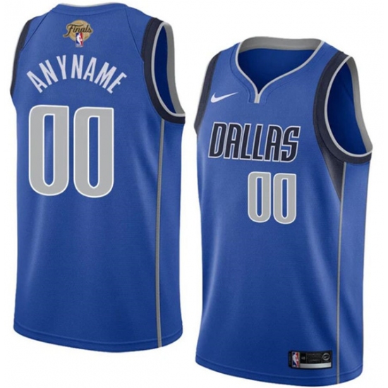 Men's Dallas Mavericks Active Player Custom Blue 2024 Finals Icon Edition Stitched Basketball Jersey - Ujersey