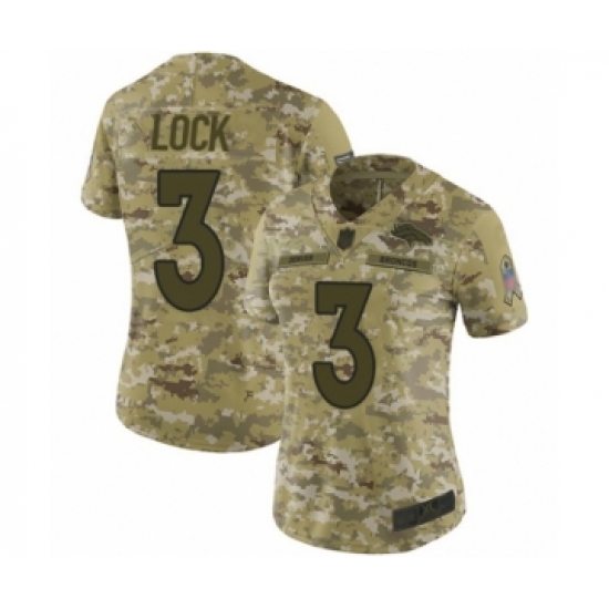 Women's Denver Broncos #3 Drew Lock Limited Camo 2018 Salute to Service Football Jersey - Ujersey