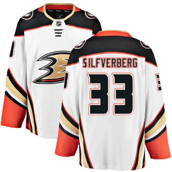 Youth Anaheim Ducks #33 Jakob Silfverberg Fanatics Branded White Away Breakaway NHL Jersey - Ujersey