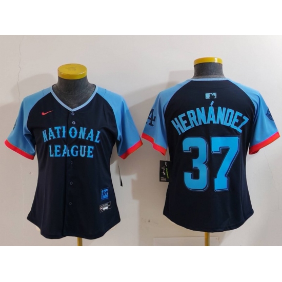 Women's Los Angeles Dodgers #37 Teoscar Hernandez Navy 2024 All Star Limited Stitched Jersey - Ujersey