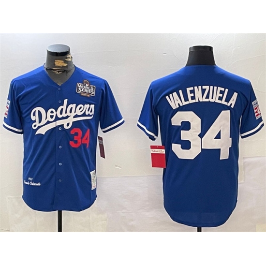 Men's Los Angeles Dodgers #34 Toro Valenzuela Royal 2024 World Series 1981 Cooperstown Stitched Baseball Jersey - Ujersey