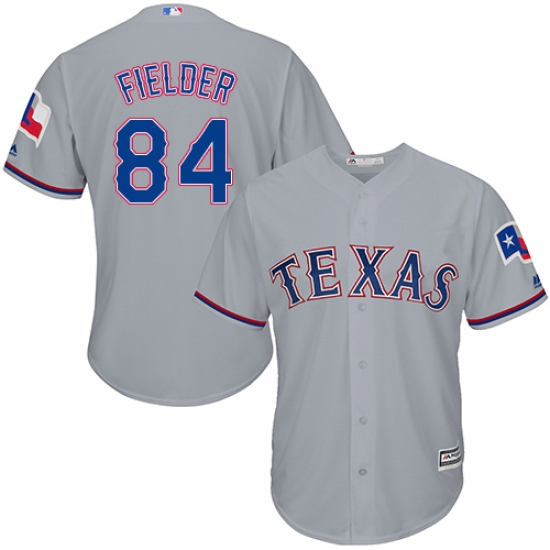 Youth Majestic Texas Rangers #84 Prince Fielder Replica Grey Road Cool Base MLB Jersey - Ujersey