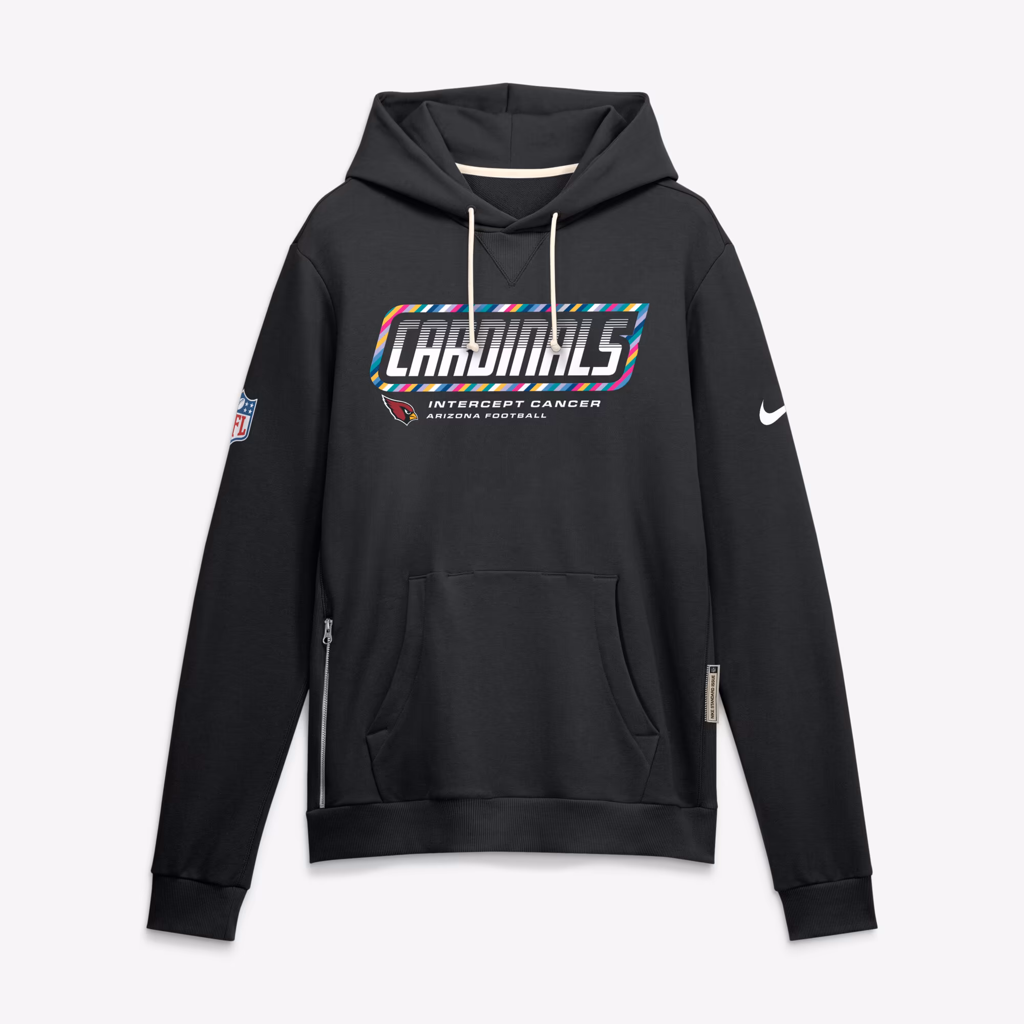 Men's Arizona Cardinals Nike Black 2026 NFL Crucial Catch Sideline Standard Issue Dri-FIT Pullover Hoodie - Ujersey