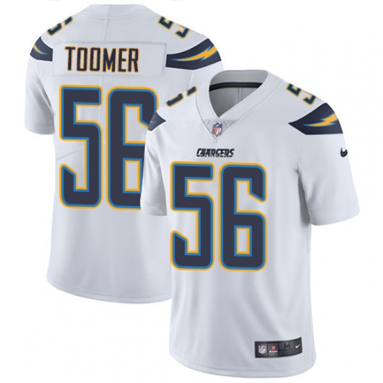 Men's Nike Los Angeles Chargers #56 Korey Toomer White Vapor Untouchable Limited Player NFL Jersey - Ujersey