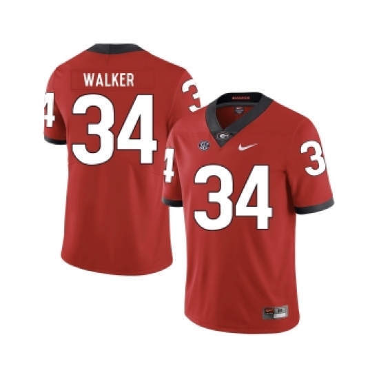 Georgia Bulldogs 34 Herchel Walker Red Nike College Football Jersey - Ujersey