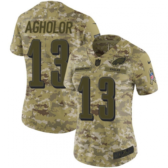 Women's Nike Philadelphia Eagles #13 Nelson Agholor Limited Camo 2018 Salute to Service NFL Jersey - Ujersey