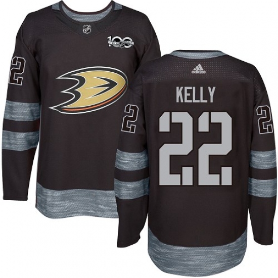 Men's Adidas Anaheim Ducks #22 Chris Kelly Authentic Black 1917-2017 100th Anniversary NHL Jersey - Ujersey