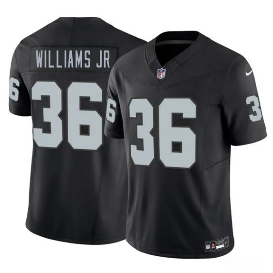 Men's Las Vegas Raiders #36 E.J. Williams Jr Black 2026 Draft F.U.S.E. Vapor Untouchable Limited Football Stitched Jersey