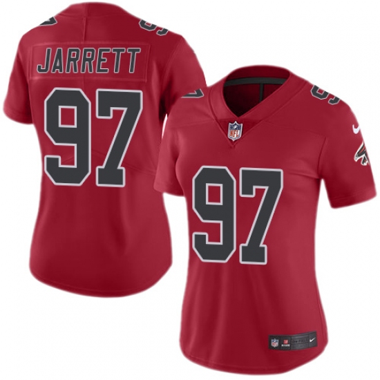 Women's Nike Atlanta Falcons #97 Grady Jarrett Limited Red Rush Vapor Untouchable NFL Jersey - Ujersey