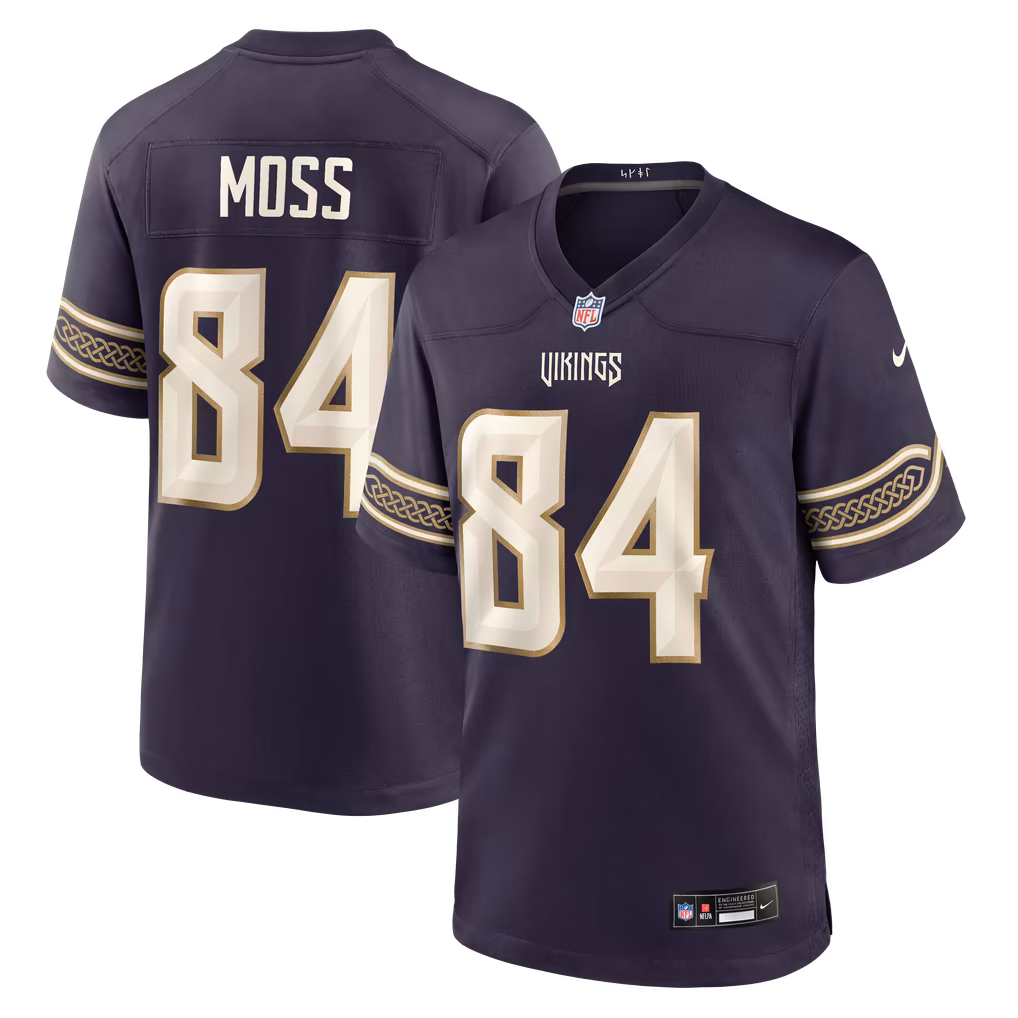Men's Minnesota Vikings Randy Moss Nike Purple 2026 Rivalries Collection Game Jersey
