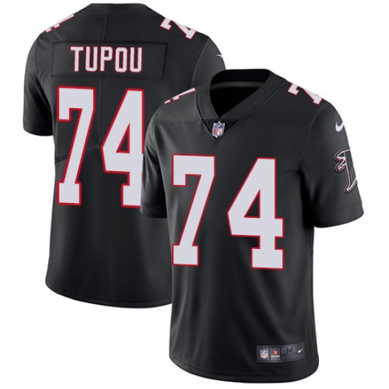 Youth Nike Atlanta Falcons #74 Tani Tupou Black Alternate Vapor Untouchable Limited Player NFL Jersey - Ujersey