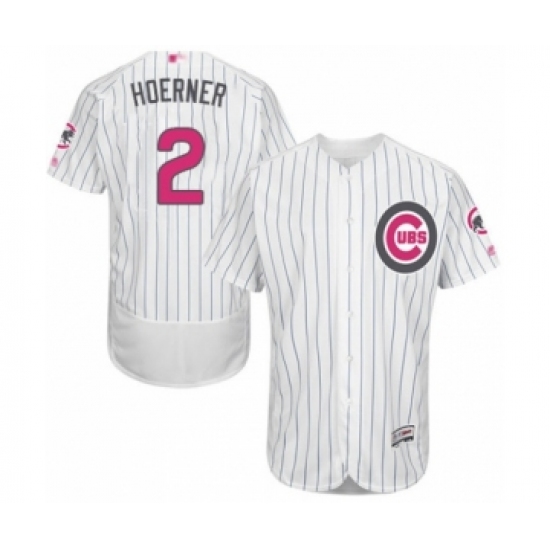 Men's Chicago Cubs #2 Nico Hoerner Authentic White 2016 Mother's Day Fashion Flex Base Baseball Player Jersey - Ujersey