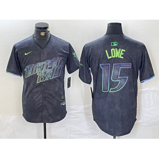 Men's Tampa Bay Rays #15 Josh Lowe Charcoal 2024 City Connect Limited Stitched Jersey - Ujersey