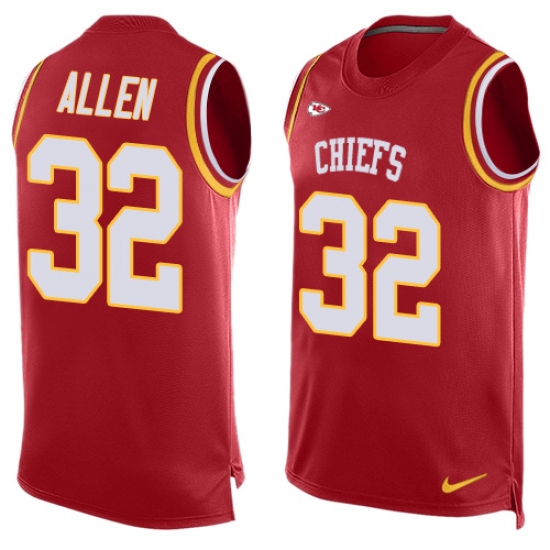 Men's Nike Kansas City Chiefs #32 Marcus Allen Limited Red Player Name & Number Tank Top NFL Jersey - Ujersey