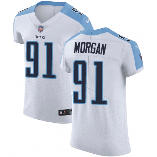 Men's Nike Tennessee Titans #91 Derrick Morgan White Vapor Untouchable Elite Player NFL Jersey - Ujersey