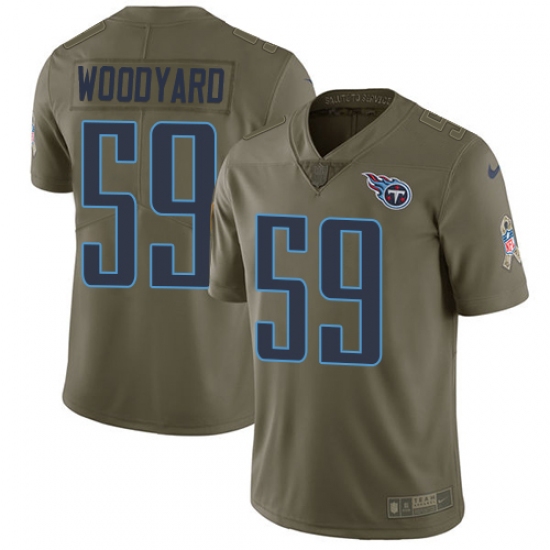 Youth Nike Tennessee Titans #59 Wesley Woodyard Limited Olive 2017 Salute to Service NFL Jersey - Ujersey