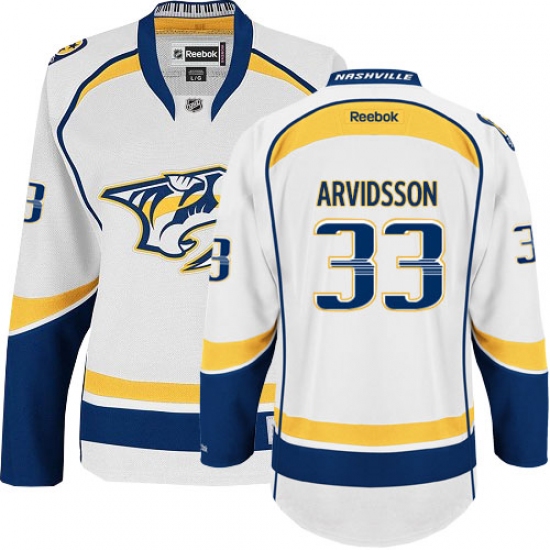 Women's Reebok Nashville Predators #33 Viktor Arvidsson Authentic White Away NHL Jersey - Ujersey