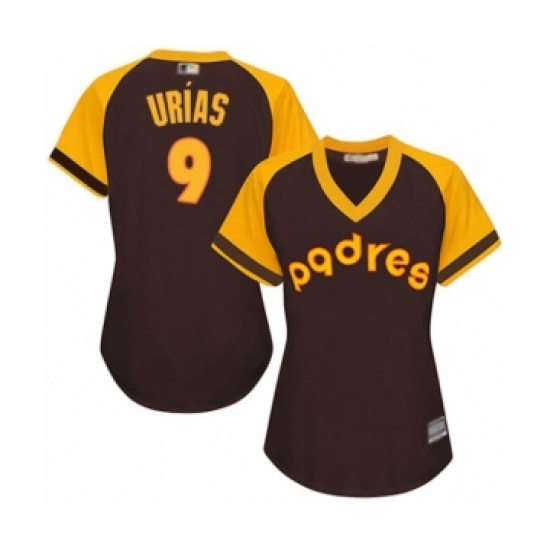 Women's San Diego Padres #9 Luis Urias Authentic Brown Alternate Cooperstown Cool Base Baseball Player Jersey - Ujersey