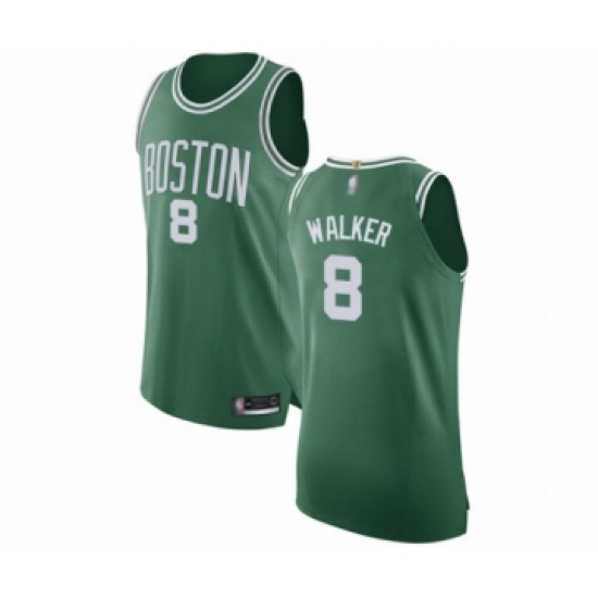 Men's Boston Celtics #8 Kemba Walker Authentic Green(White No.) Road Basketball Jersey - Icon Edition - Ujersey