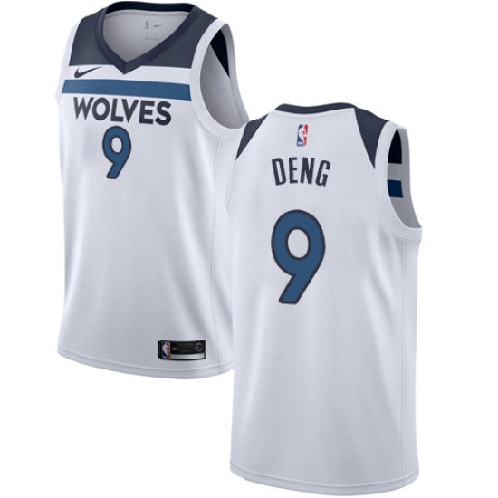 Women's Nike Minnesota Timberwolves #9 Luol Deng Swingman White NBA Jersey - Association Edition - Ujersey