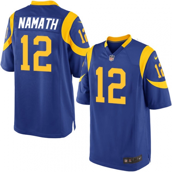 Men's Nike Los Angeles Rams #12 Joe Namath Game Royal Blue Alternate NFL Jersey - Ujersey