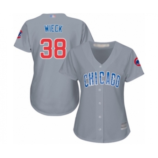 Women's Chicago Cubs #38 Brad Wieck Authentic Grey Road Cool Base Baseball Player Jersey