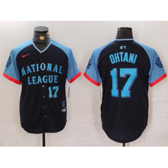 Men's Los Angeles Dodgers #17 Shohei Ohtani Number Navy 2024 All Star Limited Stitched Jersey - Ujersey