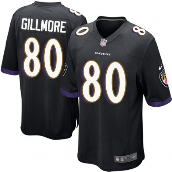 Men's Nike Baltimore Ravens #80 Crockett Gillmore Game Black Alternate NFL Jersey - Ujersey