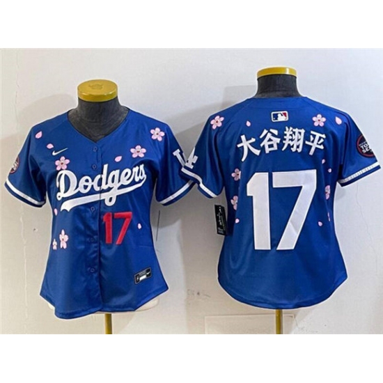 Women's Los Angeles Dodgers #17 大谷翔平 Royal 2025 Tokyo Series Limited Stitched Baseball Jersey(Run Small) - Ujersey