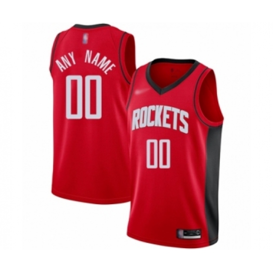 Men's Houston Rockets Customized Authentic Red Finished Basketball Jersey - Icon Edition - Ujersey