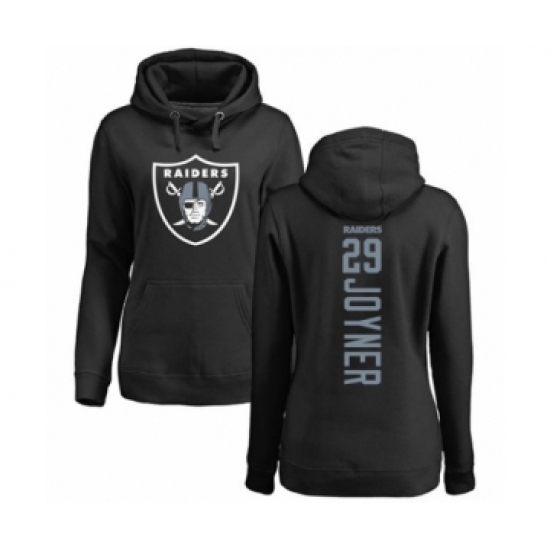 Football Women's Oakland Raiders #29 Lamarcus Joyner Black Backer Pullover Hoodie - Ujersey