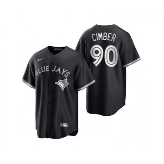 Mens Toronto Blue Jays #90 Adam Cimber Nike Black White Collection Jersey - Ujersey