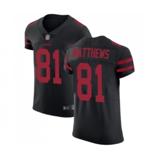 Men's San Francisco 49ers #81 Jordan Matthews Black Alternate Vapor Untouchable Elite Player Football Jersey - Ujersey