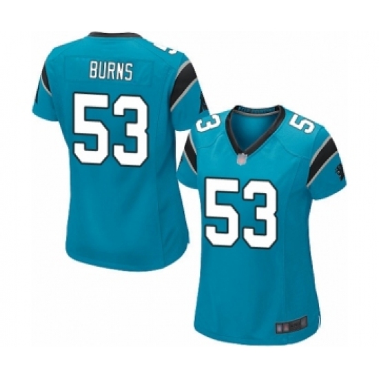 Women's Carolina Panthers #53 Brian Burns Game Blue Alternate Football Jersey - Ujersey