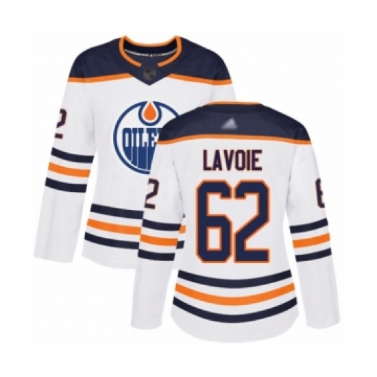 Women's Edmonton Oilers #62 Raphael Lavoie Authentic White Away Hockey Jersey - Ujersey