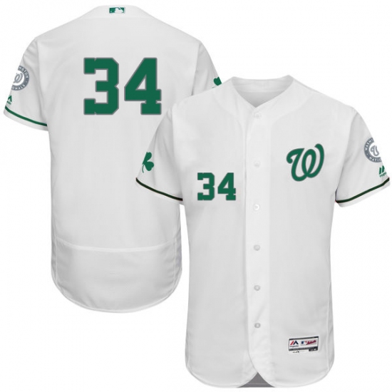 Men's Majestic Washington Nationals #34 Bryce Harper White Celtic Flexbase Authentic Collection MLB Jersey - Ujersey