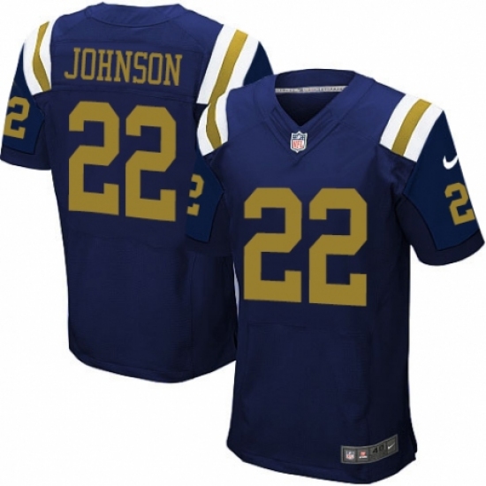 Men's Nike New York Jets #22 Trumaine Johnson Elite Navy Blue Alternate NFL Jersey - Ujersey
