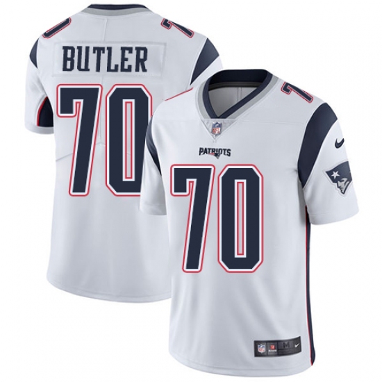Men's Nike New England Patriots #70 Adam Butler White Vapor Untouchable Limited Player NFL Jersey - Ujersey